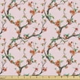 thumbnail image 1 of Ambesonne Floral Fabric by the Yard Upholstery, Sakura Tree Branches, 1 Yard, Rose Salmon Jade Green, 1 of 5