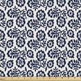 thumbnail image 1 of Floral Sofa Upholstery Fabric by the Yard, Monochrome Flowers Traditional Motifs Leaves Rhythmic Illustration, Decorative Fabric for DIY and Home Accents, Violet Blue Off White by Ambesonne, 1 of 5