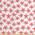 thumbnail image 1 of Floral Sofa Upholstery Fabric by the Yard, Poinsettias Polka Dots Blossoming Flower Type Spring Mood, Decorative Fabric for DIY and Home Accents, Vermilion Warm Taupe by Ambesonne, 1 of 4