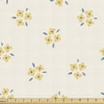 thumbnail image 1 of Ambesonne Floral Fabric by the Yard Upholstery, Minimalist Arrangement, 5 Yards, Ivory Mustard Blue Grey, 1 of 5