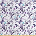thumbnail image 1 of Floral Sofa Upholstery Fabric by the Yard, Spring with Flying Inspirational Butterflies and Swirls Branches Design, Decorative Fabric for DIY and Home Accents, Dark Purple Pale Blue by Ambesonne, 1 of 4