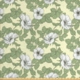 thumbnail image 1 of Floral Sofa Upholstery Fabric by the Yard, White Flowers Hand Drawn Like Illustration Calm Tones Background, Decorative Fabric for DIY & Home Accents, 1 Yard, Pistachio Green and Cream by Ambesonne, 1 of 2
