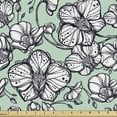 Ambesonne Floral Fabric by the Yard Upholstery, Hand Drawn Orchid