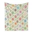 thumbnail image 1 of Floral Soft Flannel Fleece Blanket, Abstract Colorful Graphic Flowers with Leaves Repeating Pattern Botanic Garden Art, Cozy Plush for Indoor and Outdoor Use, 60" x 80", Multicolor, by Ambesonne, 1 of 5