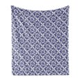 thumbnail image 1 of Floral Soft Flannel Fleece Blanket, Abstract Rose Flower Branch with Leaves Garden Art Vintage Deco Illustration, Cozy Plush for Indoor and Outdoor Use, 60" x 80", Violet Blue White, by Ambesonne, 1 of 5