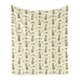 thumbnail image 1 of Floral Soft Flannel Fleece Blanket, Birds Cages Roses and Leaves Interpretation in a Romantic Layout Vintage, Cozy Plush for Indoor and Outdoor Use, 60" x 80", Cream and Multicolor, by Ambesonne, 1 of 5