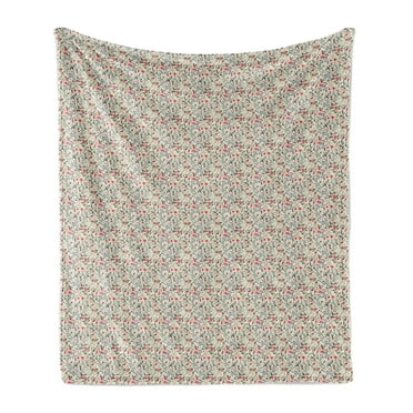 Floral Soft Flannel Fleece Blanket, Colorful Spring Growth Composition with Blossoming Flowers Roses Tulips and Daisies, Cozy Plush for Indoor and Outdoor Use, 60" x 80", Multicolor, by Ambesonne