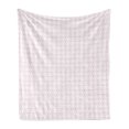 thumbnail image 1 of Floral Soft Flannel Fleece Blanket, Contiguous Orderly Flower Pattern Symmetrical Spring Nature Artwork Print, Cozy Plush for Indoor and Outdoor Use, 60" x 80", Pale Pink and White, by Ambesonne, 1 of 6