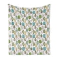 thumbnail image 1 of Floral Soft Flannel Fleece Blanket, Doodle Style Mother Earth Background with Various Leaf Dandelions Tribal Boho Design, Cozy Plush for Indoor and Outdoor Use, 50" x 70", Multicolor, by Ambesonne, 1 of 6
