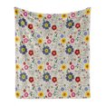 thumbnail image 1 of Floral Soft Flannel Fleece Blanket, Flower Pattern with Butterflies and Dragonflies Colorful Spring Nature Illustration, Cozy Plush for Indoor and Outdoor Use, 50" x 60", Multicolor, by Ambesonne, 1 of 6