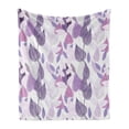 thumbnail image 1 of Floral Soft Flannel Fleece Blanket, Foliage Leaves in Purple Tones Soft Leafage Vintage Abstract Nature Plants, Cozy Plush for Indoor and Outdoor Use, 50" x 70", Lavender Lilac Beige, by Ambesonne, 1 of 6