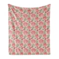 thumbnail image 1 of Floral Soft Flannel Fleece Blanket, Garden Flowers with Foliage Elements Retro Revival Theme Grunge Design in Pink Tones, Cozy Plush for Indoor and Outdoor Use, 50" x 60", Multicolor, by Ambesonne, 1 of 6