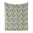 thumbnail image 1 of Floral Soft Flannel Fleece Blanket, Hand Drawn Composition with Fresh Colorful Foliage Leaves Spring Season Illustration, Cozy Plush for Indoor and Outdoor Use, 50" x 70", Multicolor, by Ambesonne, 1 of 5