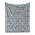 thumbnail image 1 of Floral Soft Flannel Fleece Blanket, Hand Drawn Like Wild Roses Flowers Leaves Ornamental Garden Print, Cozy Plush for Indoor and Outdoor Use, 50" x 60", Lavender Blue and Multicolor, by Ambesonne, 1 of 5
