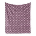 thumbnail image 1 of Floral Soft Flannel Fleece Blanket, Illustration of Lace Like Floral Motifs Connected Ornamental Design Repetition, Cozy Plush for Indoor and Outdoor Use, 70" x 90", Plum and Ivory, by Ambesonne, 1 of 6