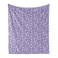 thumbnail image 1 of Floral Soft Flannel Fleece Blanket, Illustration of Multi Color Petal Gramophone Orchids Drawings on Violet Background, Cozy Plush for Indoor and Outdoor Use, 50" x 70", Multicolor, by Ambesonne, 1 of 6