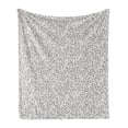 thumbnail image 1 of Floral Soft Flannel Fleece Blanket, Monochrome Leaves and Flowers Spring Daisy Meadow Blossoms Illustration, Cozy Plush for Indoor and Outdoor Use, 70" x 90", Charcoal Grey and White, by Ambesonne, 1 of 6