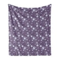 thumbnail image 1 of Floral Soft Flannel Fleece Blanket, Ornamental Illustration of Flowers with Branches in Purple Tones, Cozy Plush for Indoor and Outdoor Use, 70" x 90", Pale Eggplant and Multicolor, by Ambesonne, 1 of 5