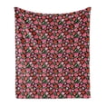 thumbnail image 1 of Floral Soft Flannel Fleece Blanket, Painted Illustration of Tulips Spring Blooming in Pinkish Warm Colors, Cozy Plush for Indoor and Outdoor Use, 60" x 80", Charcoal Grey Multicolor, by Ambesonne, 1 of 5