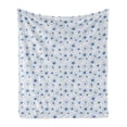 thumbnail image 1 of Floral Soft Flannel Fleece Blanket, Repetitive Bold Hand Drawn Nectar Flower Petals Sunflower Inspired Botany Print, Cozy Plush for Indoor and Outdoor Use, 50" x 60", Sea Blue White, by Ambesonne, 1 of 6