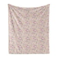 thumbnail image 1 of Floral Soft Flannel Fleece Blanket, Repetitive Romantic Pattern of Rose Flowers in Victorian Bouquet Style, Cozy Plush for Indoor and Outdoor Use, 60" x 80", Pale Eggshell Multicolor, by Ambesonne, 1 of 5