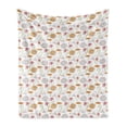 thumbnail image 1 of Floral Soft Flannel Fleece Blanket, Retro Spring Themed Foliage Pattern Including Lily and Iris Flowers and Birds Print, Cozy Plush for Indoor and Outdoor Use, 50" x 60", Multicolor, by Ambesonne, 1 of 5