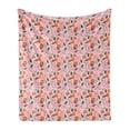 thumbnail image 1 of Floral Soft Flannel Fleece Blanket, Retro Style Designed Flowers in Dotted and Halftone Pattern Art Print, Cozy Plush for Indoor and Outdoor Use, 50" x 60", Eggshell and Multicolor, by Ambesonne, 1 of 5