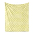 thumbnail image 1 of Floral Soft Flannel Fleece Blanket, Simple Style Geometric Shaped Monochrome Flowers in Continuous Pattern, Cozy Plush for Indoor and Outdoor Use, 60" x 80", White and Pastel Yellow, by Ambesonne, 1 of 5