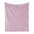 thumbnail image 1 of Floral Soft Flannel Fleece Blanket, Spring Flower Motifs in White and Green Chain Pattern on Pink Background, Cozy Plush for Indoor and Outdoor Use, 50" x 60", Baby Pink Teal White, by Ambesonne, 1 of 5
