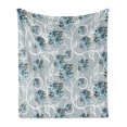 thumbnail image 1 of Floral Soft Flannel Fleece Blanket, Swirls Daisy Flower Bouquets Beauty Exquisite Flourishing Nature Essence, Cozy Plush for Indoor and Outdoor Use, 50" x 70", Sky Blue Grey Apricot, by Ambesonne, 1 of 6