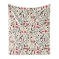 thumbnail image 1 of Floral Soft Flannel Fleece Blanket, Vibrant Colored Complex Image Birds with Roses Leaves and Polka Dots Nature Scenery, Cozy Plush for Indoor and Outdoor Use, 60" x 80", Multicolor, by Ambesonne, 1 of 6
