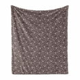 thumbnail image 1 of Floral Soft Flannel Fleece Throw Blanket, 5 Petal Flowers on Swirled Lines on Lacy Texture Inspired Pattern, Cozy Plush for Indoor and Outdoor Use, 50" x 60", Mauve Taupe Pale Mauve, by Ambesonne, 1 of 6