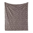 thumbnail image 1 of Floral Soft Flannel Fleece Throw Blanket, 5 Petal Flowers on Swirled Lines on Lacy Texture Inspired Pattern, Cozy Plush for Indoor and Outdoor Use, 60" x 80", Mauve Taupe Pale Mauve, by Ambesonne, 1 of 6