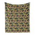thumbnail image 1 of Floral Soft Flannel Fleece Throw Blanket, Abstract Distorted Foliage Motifs Soft Pastel Colored Look Spots Contemporary, Cozy Plush for Indoor and Outdoor Use, 50" x 70", Multicolor, by Ambesonne, 1 of 6