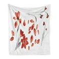 thumbnail image 1 of Floral Soft Flannel Fleece Throw Blanket, Autumn Flowers and Leaves Petals Illustration in Watercolors Painting Artwork, Cozy Plush for Indoor and Outdoor Use, 70" x 90", Red Purplegrey, by Ambesonne, 1 of 5