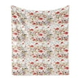 thumbnail image 1 of Floral Soft Flannel Fleece Throw Blanket, Blooming Poppies and Wildflowers Spring Flower Watercolor Style Pattern, Cozy Plush for Indoor and Outdoor Use, 50" x 60", White Green Pink, by Ambesonne, 1 of 5