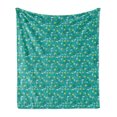 thumbnail image 1 of Floral Soft Flannel Fleece Throw Blanket, Botanical Pattern Colorful Meadow Flowers and Flying Butterflies, Cozy Plush for Indoor and Outdoor Use, 50" x 70", Dark Seafoam and Multicolor, by Ambesonne, 1 of 5
