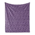 thumbnail image 1 of Floral Soft Flannel Fleece Throw Blanket, Botanical-Theme of Blossoms in Violet Shades, Cozy Plush for Indoor and Outdoor Use, 50" x 60", Quartz Champagne, by Ambesonne, 1 of 5