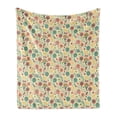 thumbnail image 1 of Floral Soft Flannel Fleece Throw Blanket, Bunch of Flower Gentle Bouquet Botany Garden Leaves Foliage Modern Illustration, Cozy Plush for Indoor and Outdoor Use, 50" x 70", Multicolor, by Ambesonne, 1 of 5
