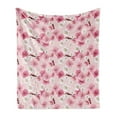 thumbnail image 1 of Floral Soft Flannel Fleece Throw Blanket, Chinese Plum Patterns Spring Blossoms Motifs with Buds Natural Art, Cozy Plush for Indoor and Outdoor Use, 50" x 70", Baby Pink Pastel Pink, by Ambesonne, 1 of 5
