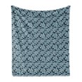 thumbnail image 1 of Floral Soft Flannel Fleece Throw Blanket, Close up Top View of Hydrangea Flowers Nature Elements, Cozy Plush for Indoor and Outdoor Use, 50" x 70", Night Blue Cadet Blue, by Ambesonne, 1 of 5