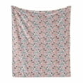 thumbnail image 1 of Floral Soft Flannel Fleece Throw Blanket, Composition of Aster Flowers on a Pale Blue Background, Cozy Plush for Indoor and Outdoor Use, 70" x 90", Blue Grey Pink, by Ambesonne, 1 of 5