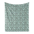 thumbnail image 1 of Floral Soft Flannel Fleece Throw Blanket, Curly Branches of Flowers Paisley Blossomy Ornate Vintage Style Illustration, Cozy Plush for Indoor and Outdoor Use, 50" x 60", Pale Blue Brown, by Ambesonne, 1 of 5
