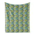 thumbnail image 1 of Floral Soft Flannel Fleece Throw Blanket, Damask Stencil Pattern Inspired Chrysanthemum Flowers Imprint and Outline Drawing, Cozy Plush for Indoor and Outdoor Use, 70" x 90", Multicolor, by Ambesonne, 1 of 5