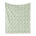 thumbnail image 1 of Floral Soft Flannel Fleece Throw Blanket, Dandelion Design with Floral Spring Arrangement Ornamental Pattern, Cozy Plush for Indoor and Outdoor Use, 60" x 80", Pale Green Yellow, by Ambesonne, 1 of 6