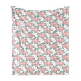 thumbnail image 1 of Floral Soft Flannel Fleece Throw Blanket, Delicate Pastel Color Spring Flower Peonies Plain Background, Cozy Plush for Indoor and Outdoor Use, 60" x 80", Coral Teal, by Ambesonne, 1 of 5