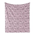 thumbnail image 1 of Floral Soft Flannel Fleece Throw Blanket, Demonstration of Romantic Pattern with Lineart Flowers Scenery, Cozy Plush for Indoor and Outdoor Use, 50" x 60", Baby Pink and Charcoal Grey, by Ambesonne, 1 of 5