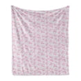 thumbnail image 1 of Floral Soft Flannel Fleece Throw Blanket, Design of Blossoming Flowers in Pastel Tones, Cozy Plush for Indoor and Outdoor Use, 50" x 60", Pale Pink Ceil Blue, by Ambesonne, 1 of 5