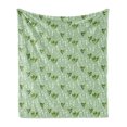 thumbnail image 1 of Floral Soft Flannel Fleece Throw Blanket, Design of Dragonflies and Campanula Flowers Wild Nature, Cozy Plush for Indoor and Outdoor Use, 60" x 80", Pale Green Pale Blue, by Ambesonne, 1 of 5