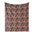 thumbnail image 1 of Floral Soft Flannel Fleece Throw Blanket, Digitally Generated Graphics of Flowers, Cozy Plush for Indoor and Outdoor Use, 70" x 90", Maroon Multicolor, by Ambesonne, 1 of 5